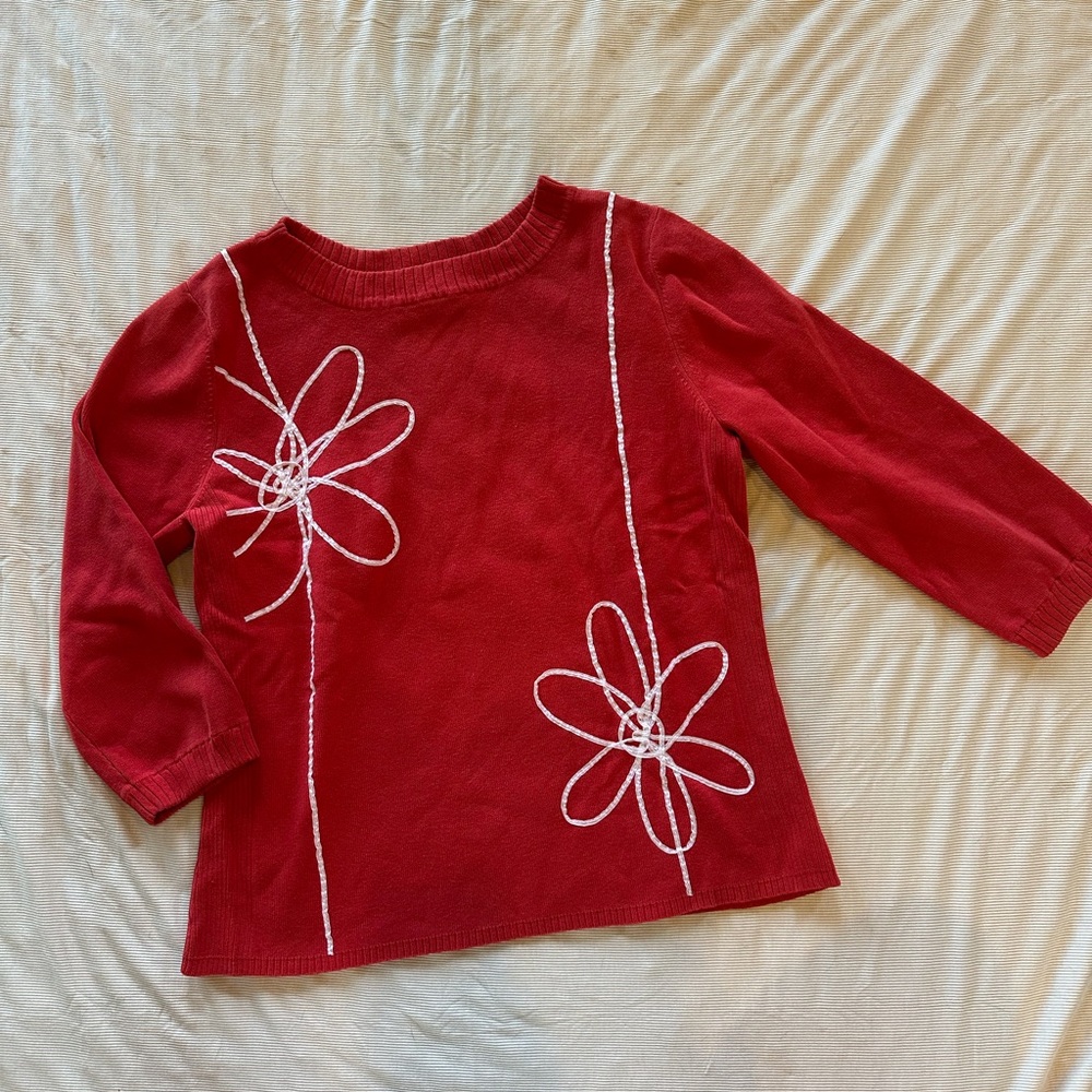 Adorable Red Floral Top